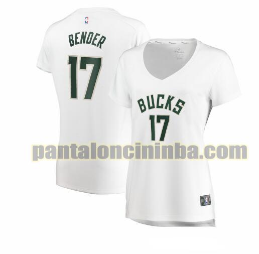 Maglia Donna basket Dragan Bender 17 Milwaukee Bucks Bianco association edition