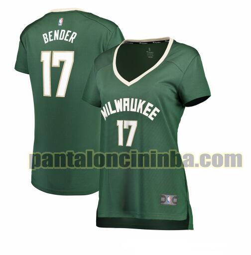 Maglia Donna basket Dragan Bender 17 Milwaukee Bucks Verde icon edition