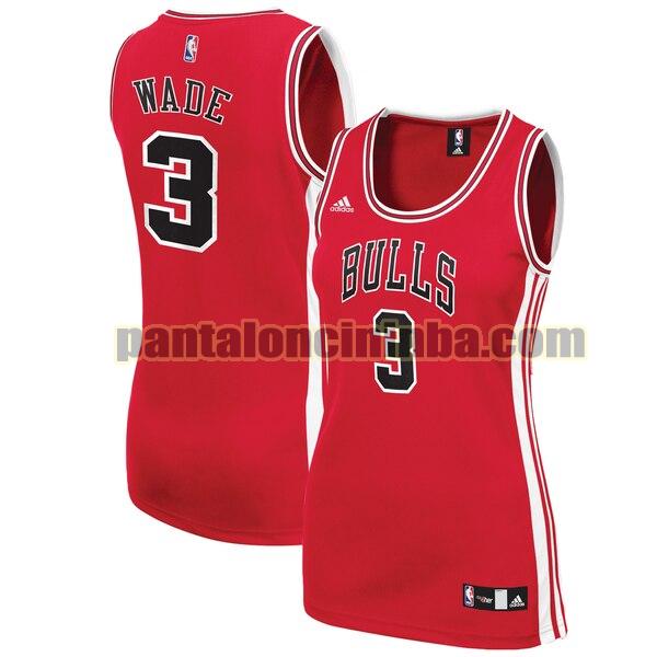 Maglia Donna basket Dwyane Wade 3 Chicago Bulls Rosso Replica