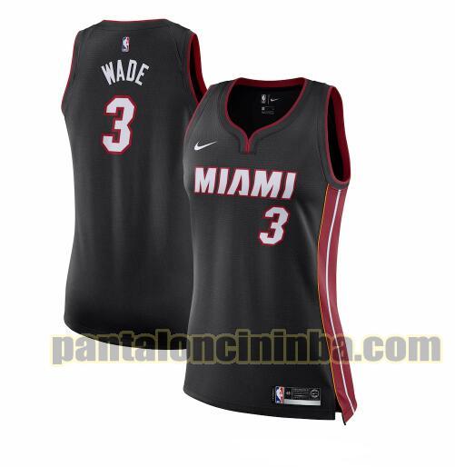 Maglia Donna basket Dwyane Wade 3 Miami Heat Nero icon edition