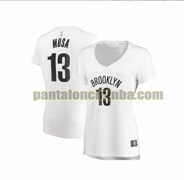 Maglia Donna basket Dzanan Musa 13 Brooklyn Nets Bianco association edition