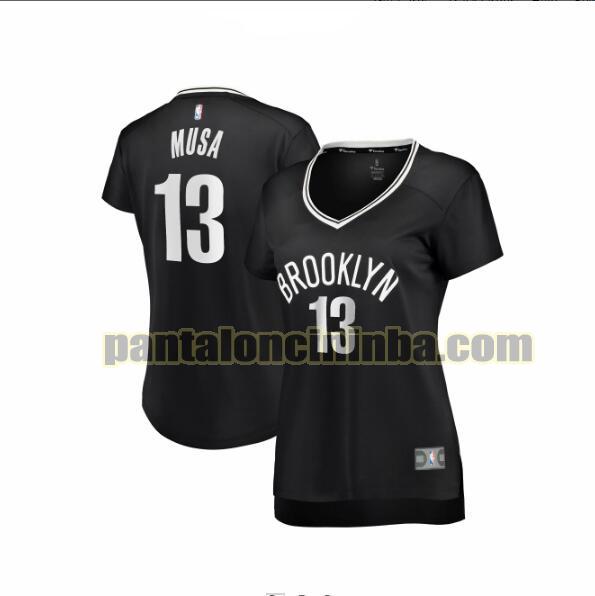 Maglia Donna basket Dzanan Musa 13 Brooklyn Nets Nero icon edition