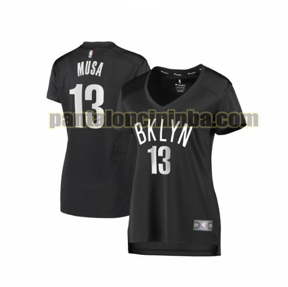 Maglia Donna basket Dzanan Musa 13 Brooklyn Nets Nero statement edition