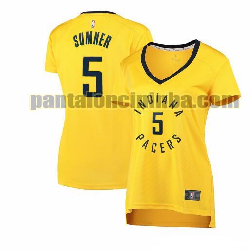 Maglia Donna basket Edmond Sumner 5 Indiana Pacers Giallo statement edition