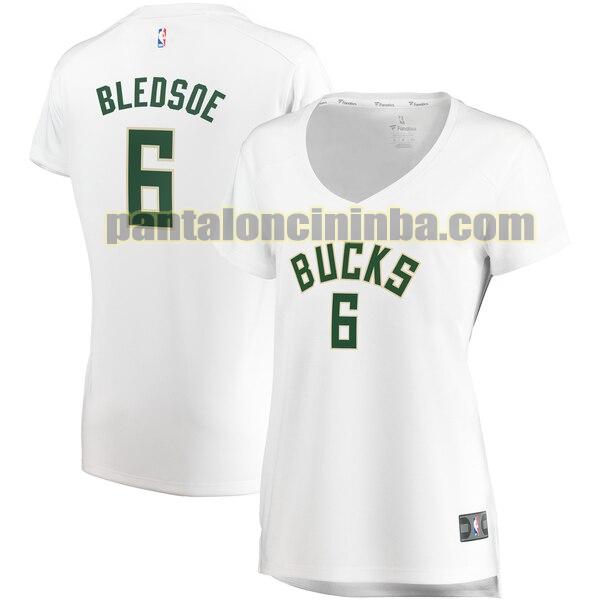 Maglia Donna basket Eric Bledsoe 6 Milwaukee Bucks Bianco association edition