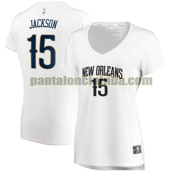 Maglia Donna basket Frank Jackson 15 New Orleans Pelicans Bianco association edition