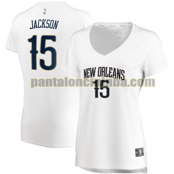 Maglia Donna basket Frank Jackson 15 New Orleans Pelicans Bianco association edition