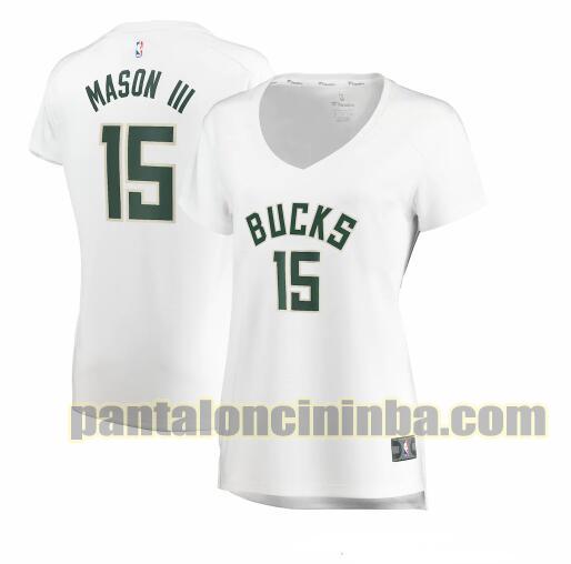 Maglia Donna basket Frank Mason III 15 Milwaukee Bucks Bianco association edition