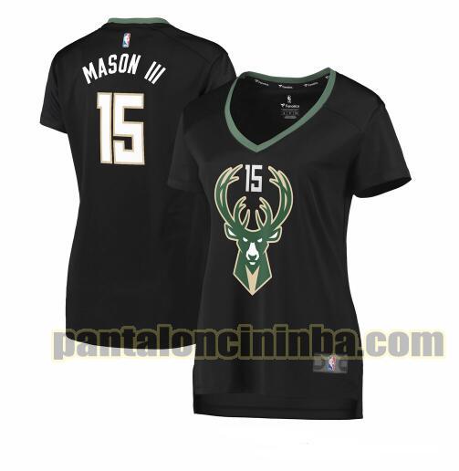 Maglia Donna basket Frank Mason III 15 Milwaukee Bucks Nero statement edition