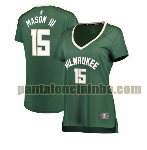 Maglia Donna basket Frank Mason III 15 Milwaukee Bucks Verde icon edition