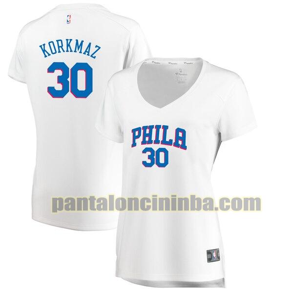 Maglia Donna basket Furkan Korkmaz 30 Philadelphia 76ers Bianco association edition