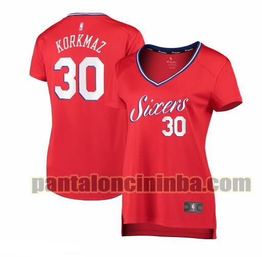 Maglia Donna basket Furkan Korkmaz 30 Philadelphia 76ers Rosso statement edition