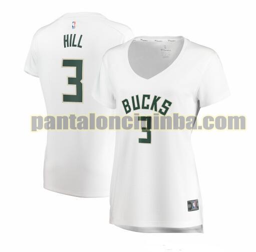 Maglia Donna basket George Hill 3 Milwaukee Bucks Bianco association edition