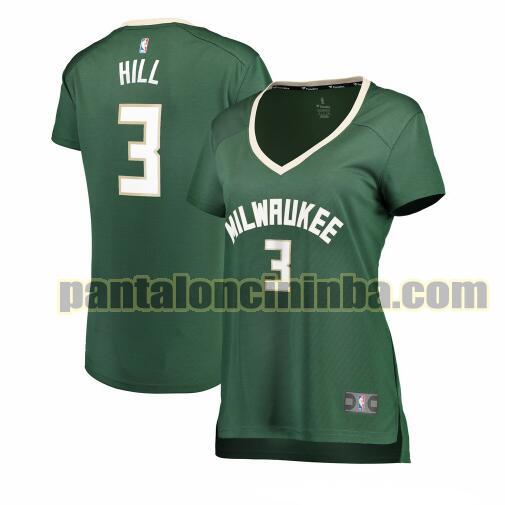 Maglia Donna basket George Hill 3 Milwaukee Bucks Verde icon edition