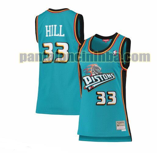 Maglia Donna basket Grant Hill 33 Detroit Pistons Verde Bluado hardwood classics