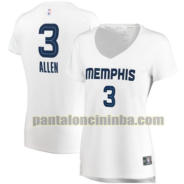 Maglia Donna basket Grayson Allen 3 Memphis Grizzlies Bianco association edition