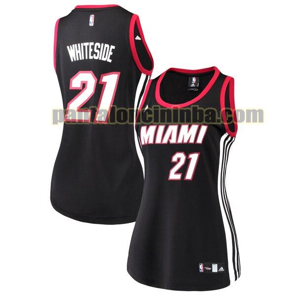 Maglia Donna basket Hassan Whiteside 21 Miami Heat Nero Replica