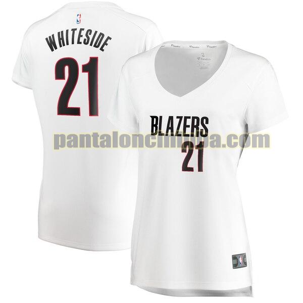 Maglia Donna basket Hassan Whiteside 21 Portland Trail Blazers Bianco association edition