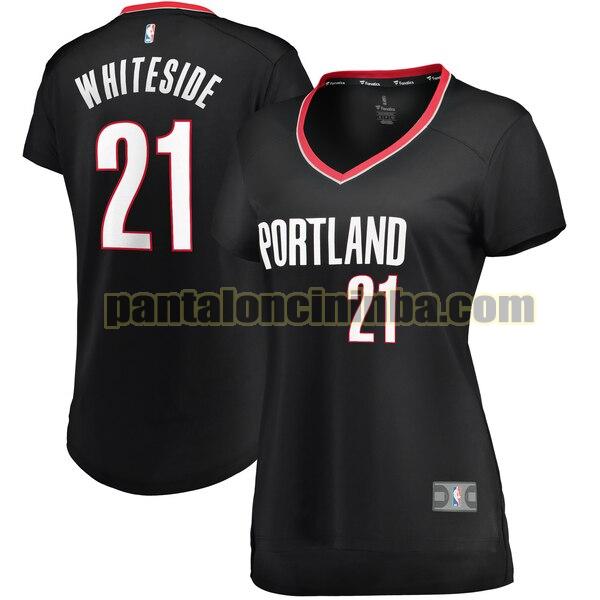 Maglia Donna basket Hassan Whiteside 21 Portland Trail Blazers Nero icon edition