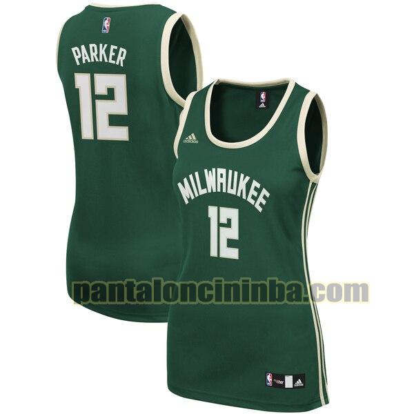 Maglia Donna basket Jabari Parker 12 Milwaukee Bucks Verde Replica