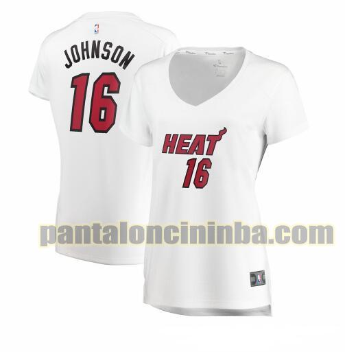 Maglia Donna basket James Johnson 16 Miami Heat Bianco association edition