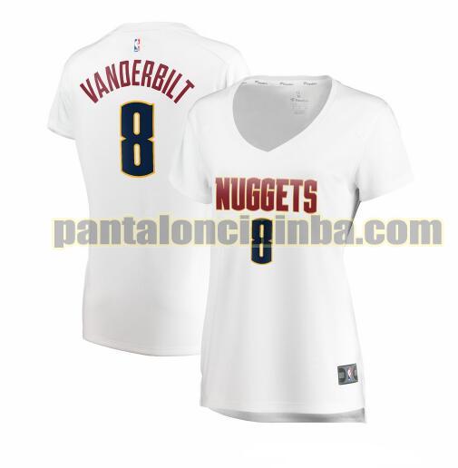 Maglia Donna basket Jarred Vanderbilt 8 Denver Nuggets Bianco association edition