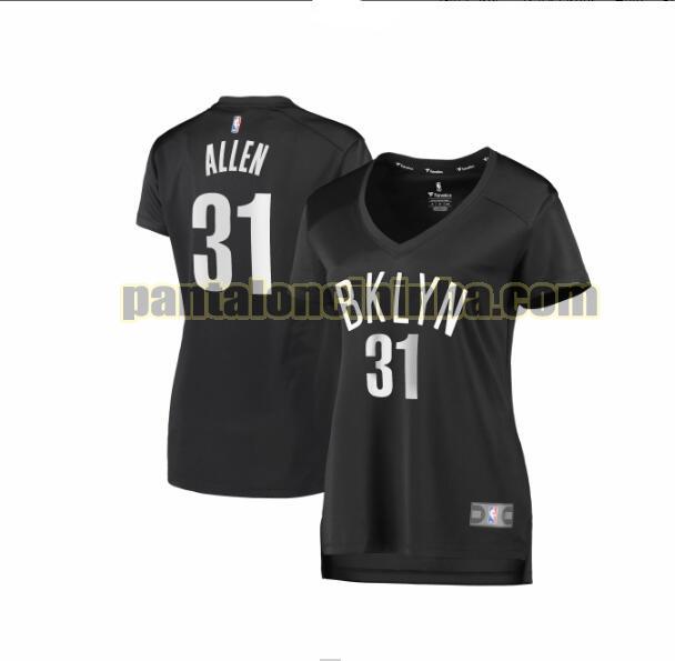 Maglia Donna basket Jarrett Allen 31 Brooklyn Nets Nero statement edition