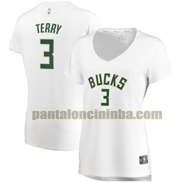 Maglia Donna basket Jason Terry 3 Milwaukee Bucks Bianco association edition