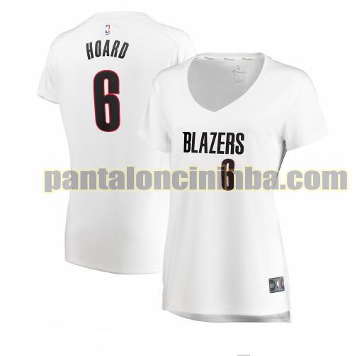 Maglia Donna basket Jaylen Hoard 6 Portland Trail Blazers Bianco association edition