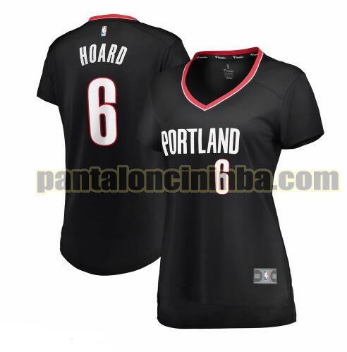 Maglia Donna basket Jaylen Hoard 6 Portland Trail Blazers Nero icon edition