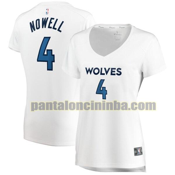 Maglia Donna basket Jaylen Nowell 4 Minnesota Timberwolves Bianco association edition