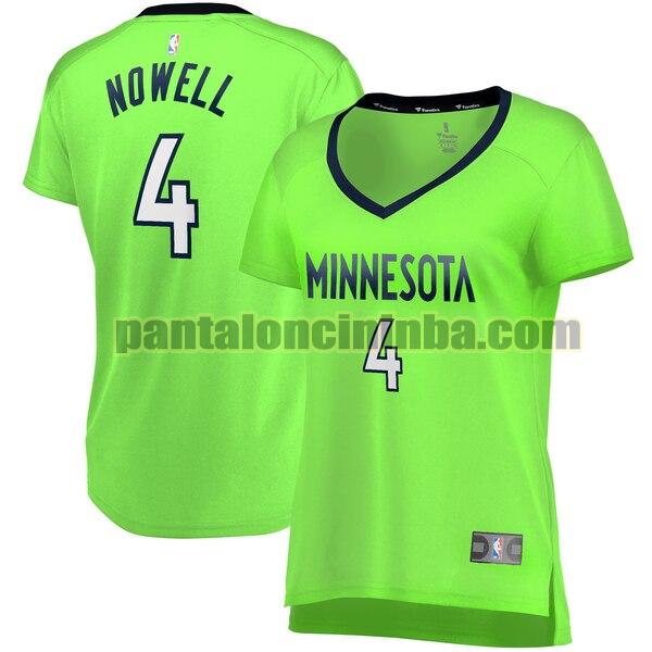 Maglia Donna basket Jaylen Nowell 4 Minnesota Timberwolves Verde statement edition