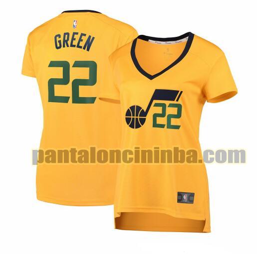 Maglia Donna basket Jeff Green 22 Utah Jazz Giallo statement edition