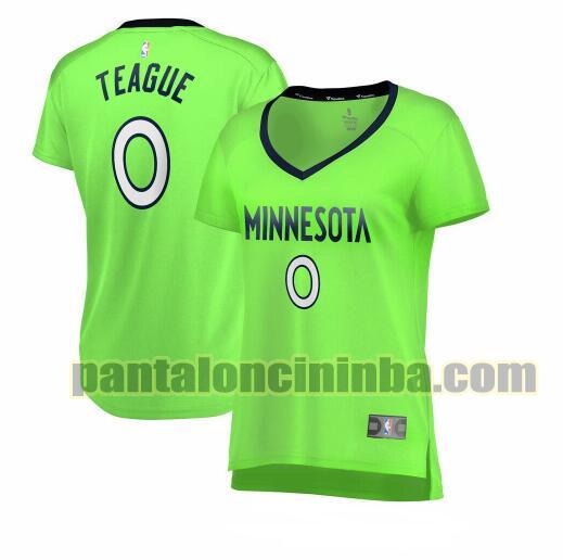 Maglia Donna basket Jeff Teague 0 Minnesota Timberwolves Verde statement edition