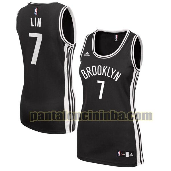 Maglia Donna basket Jeremy Lin 7 Brooklyn Nets Nero Replica