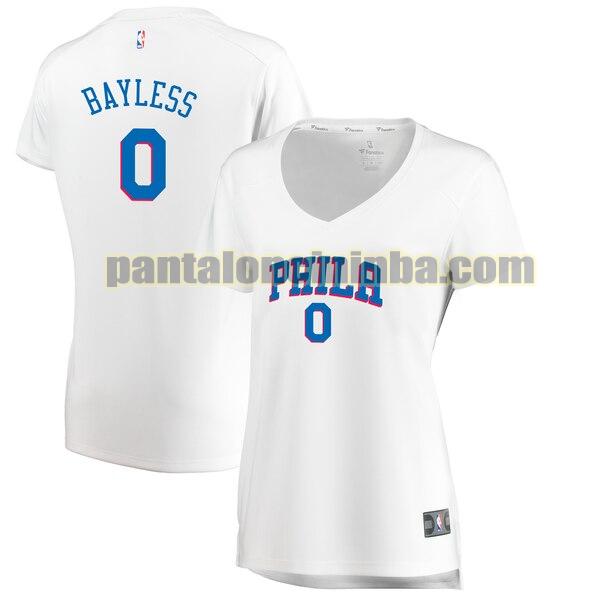 Maglia Donna basket Jerryd Bayless 0 Philadelphia 76ers Bianco association edition