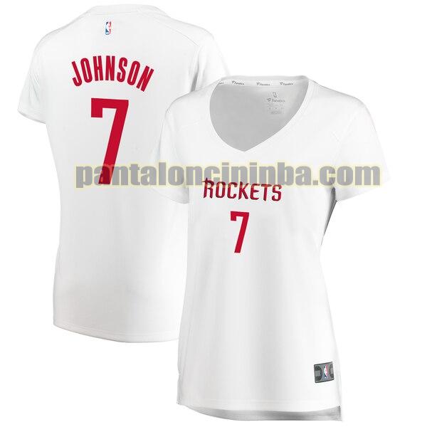 Maglia Donna basket Joe Johnson 7 Houston Rockets Bianco association edition