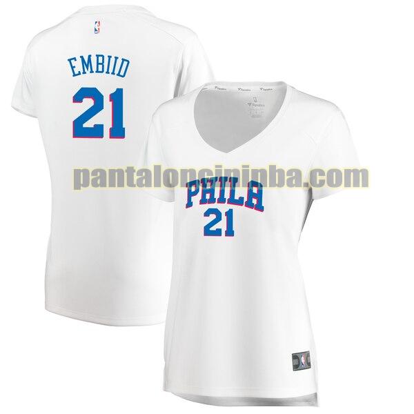 Maglia Donna basket Joel Embiid 21 Philadelphia 76ers Bianco association edition