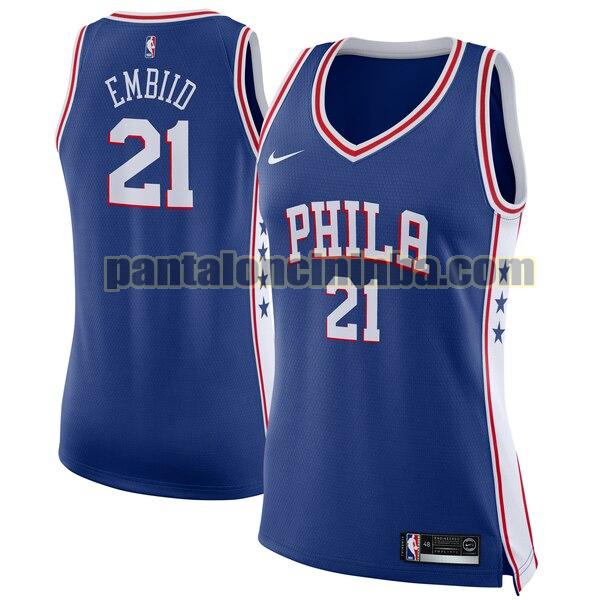 Maglia Donna basket Joel Embiid 21 Philadelphia 76ers Blu Nike icon edition