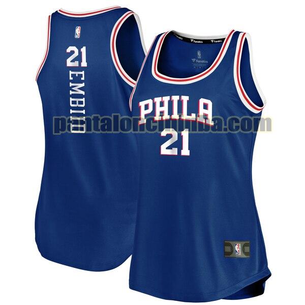 Maglia Donna basket Joel Embiid 21 Philadelphia 76ers Blu clasico