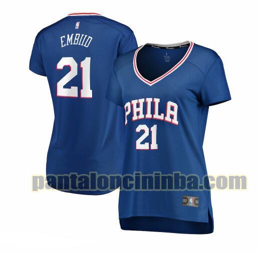 Maglia Donna basket Joel Embiid 21 Philadelphia 76ers Blu icon edition