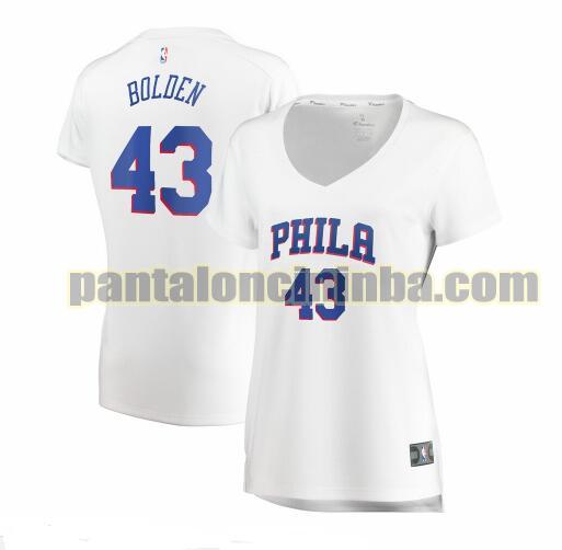 Maglia Donna basket Jonah Bolden 43 Philadelphia 76ers Bianco association edition