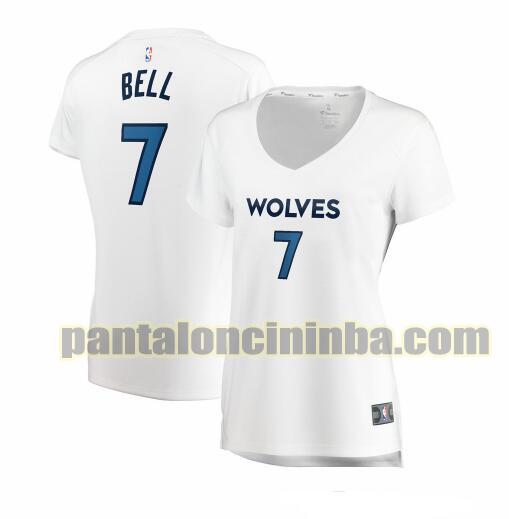 Maglia Donna basket Jordan Bell 7 Minnesota Timberwolves Bianco association edition