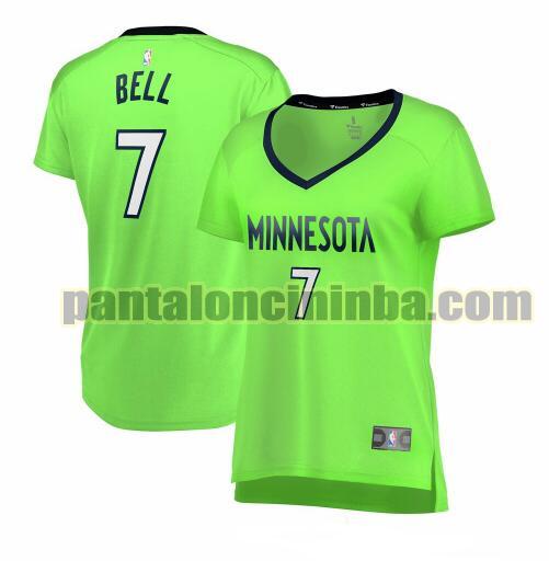 Maglia Donna basket Jordan Bell 7 Minnesota Timberwolves Verde statement edition