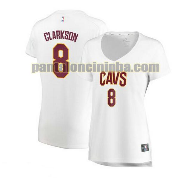 Maglia Donna basket Jordan Clarkson 8 Cleveland Cavaliers Bianco association edition