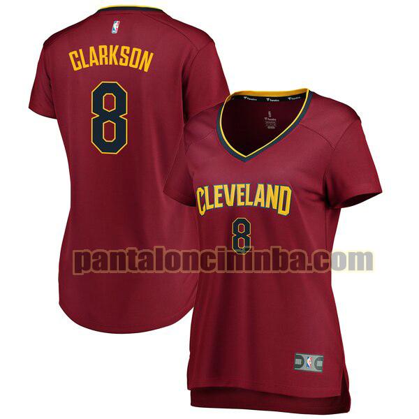 Maglia Donna basket Jordan Clarkson 8 Cleveland Cavaliers Rosso icon edition