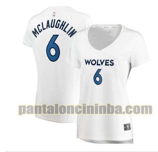 Maglia Donna basket Jordan McLaughlin 6 Minnesota Timberwolves Bianco association edition