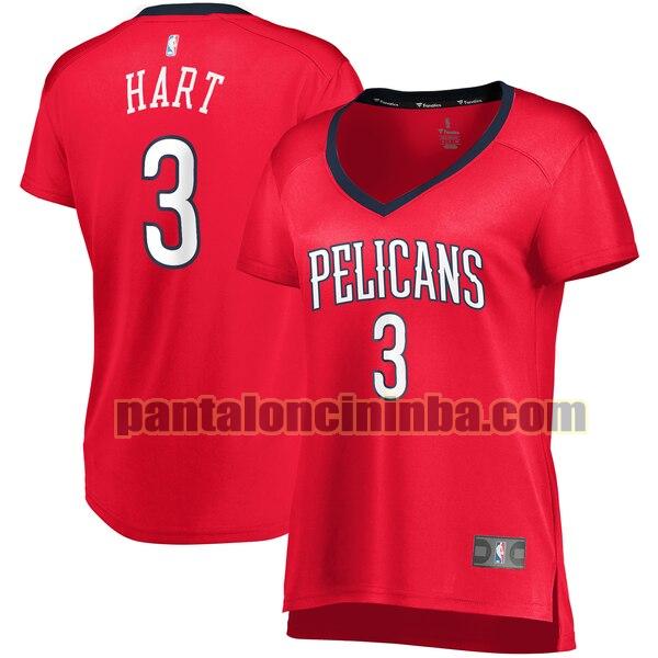 Maglia Donna basket Josh Hart 3 New Orleans Pelicans Rosso statement edition