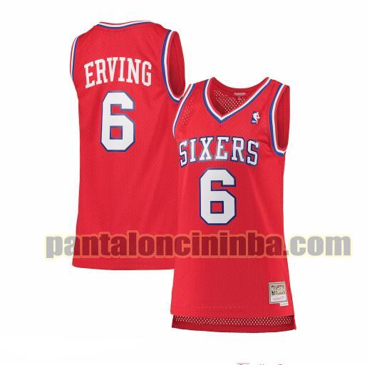 Maglia Donna basket Julius Erving 6 Philadelphia 76ers Rosso hardwood classics