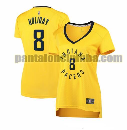 Maglia Donna basket Justin Holiday 8 Indiana Pacers Giallo statement edition